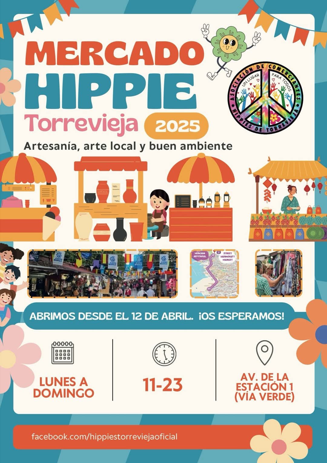 Locandina apertura mercatino Hippie di Torrevieja
